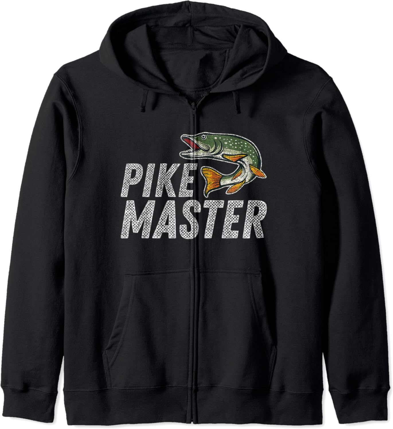 Northern Pike Fishing Gift Pike Master Men Boys Fishing Zip Hoodie